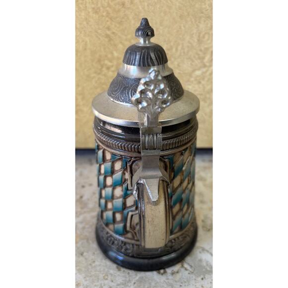 Vintage German Beer Stein Pewter Lid Zoller & Born Coat Of Arms 7" New NWT - Picture 4 of 8